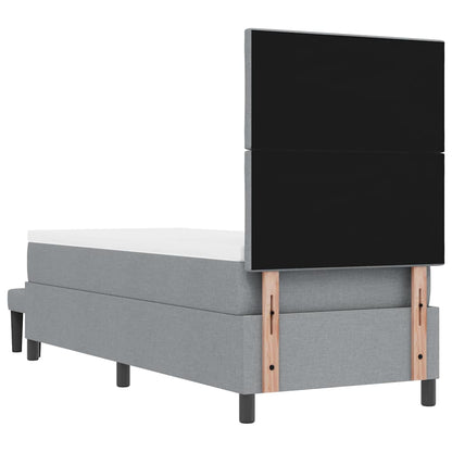 Box Spring Seng Med Madras Lysegrå 80 X 200 Cm Stof - Billede 11