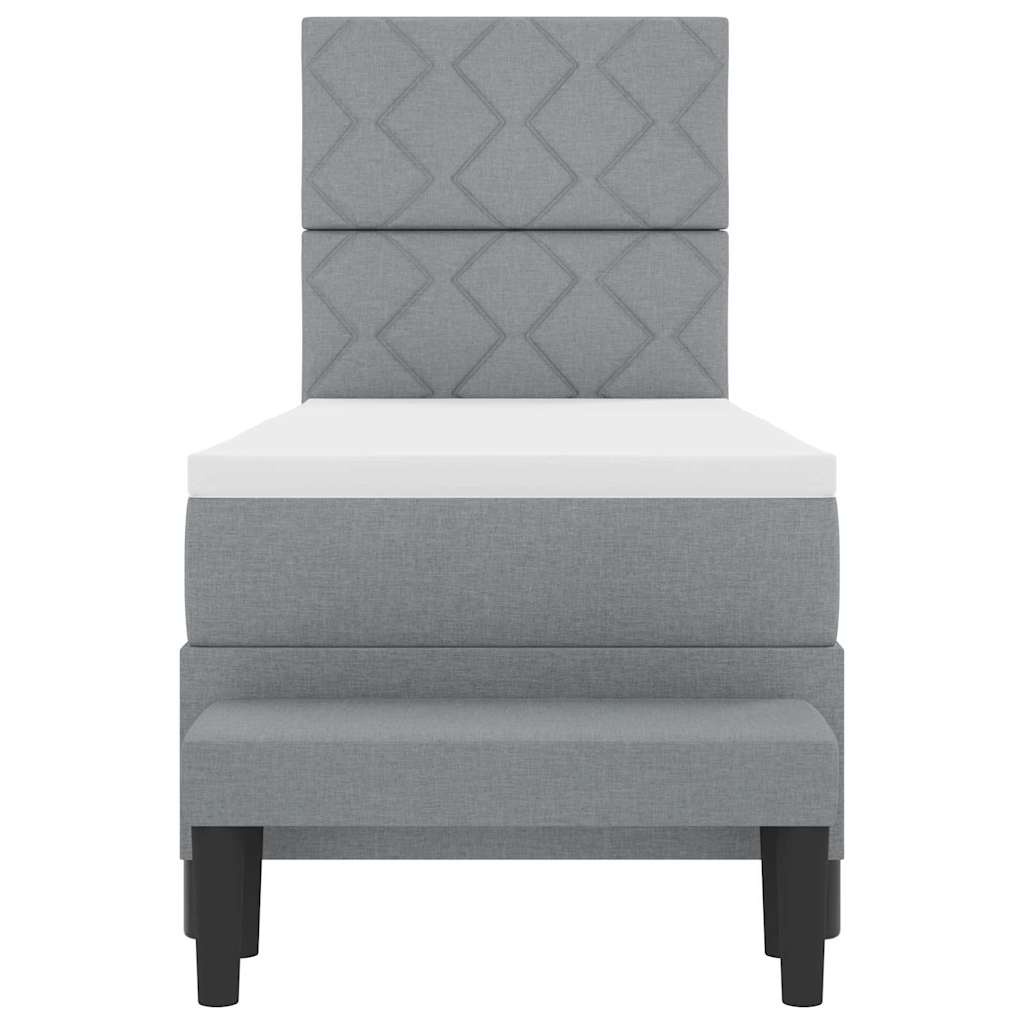 Box Spring Seng Med Hovedgærde Stof - Billede 8