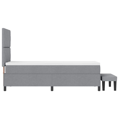 Box Spring Seng Med Madras Lysegrå 80 X 200 Cm Stof - Billede 10