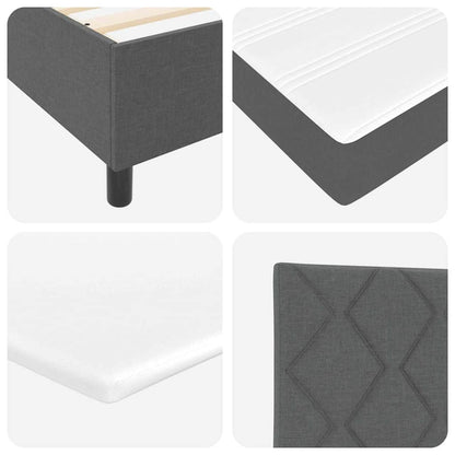 Box Spring Seng Med Madras Mørkegrå 80 X 200 Cm Stof - Billede 12