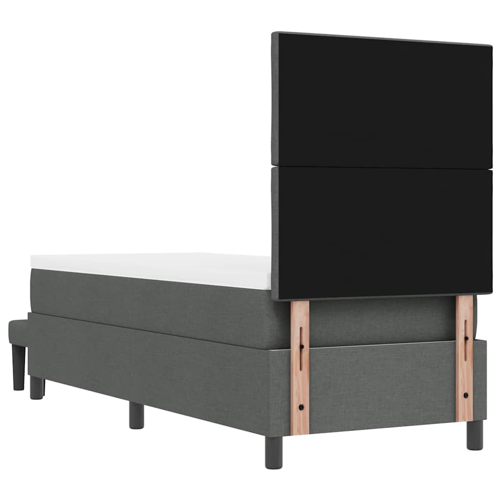 Box Spring Seng Med Madras Mørkegrå 80 X 200 Cm Stof - Billede 11