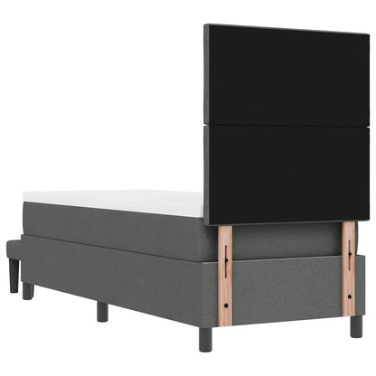 Box Spring Seng Med Madras Mørkegrå 80 X 200 Cm Stof - Billede 11