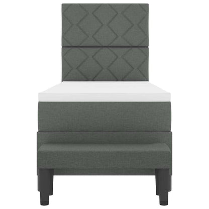 Box Spring Seng Med Madras Mørkegrå 80 X 200 Cm Stof - Billede 9