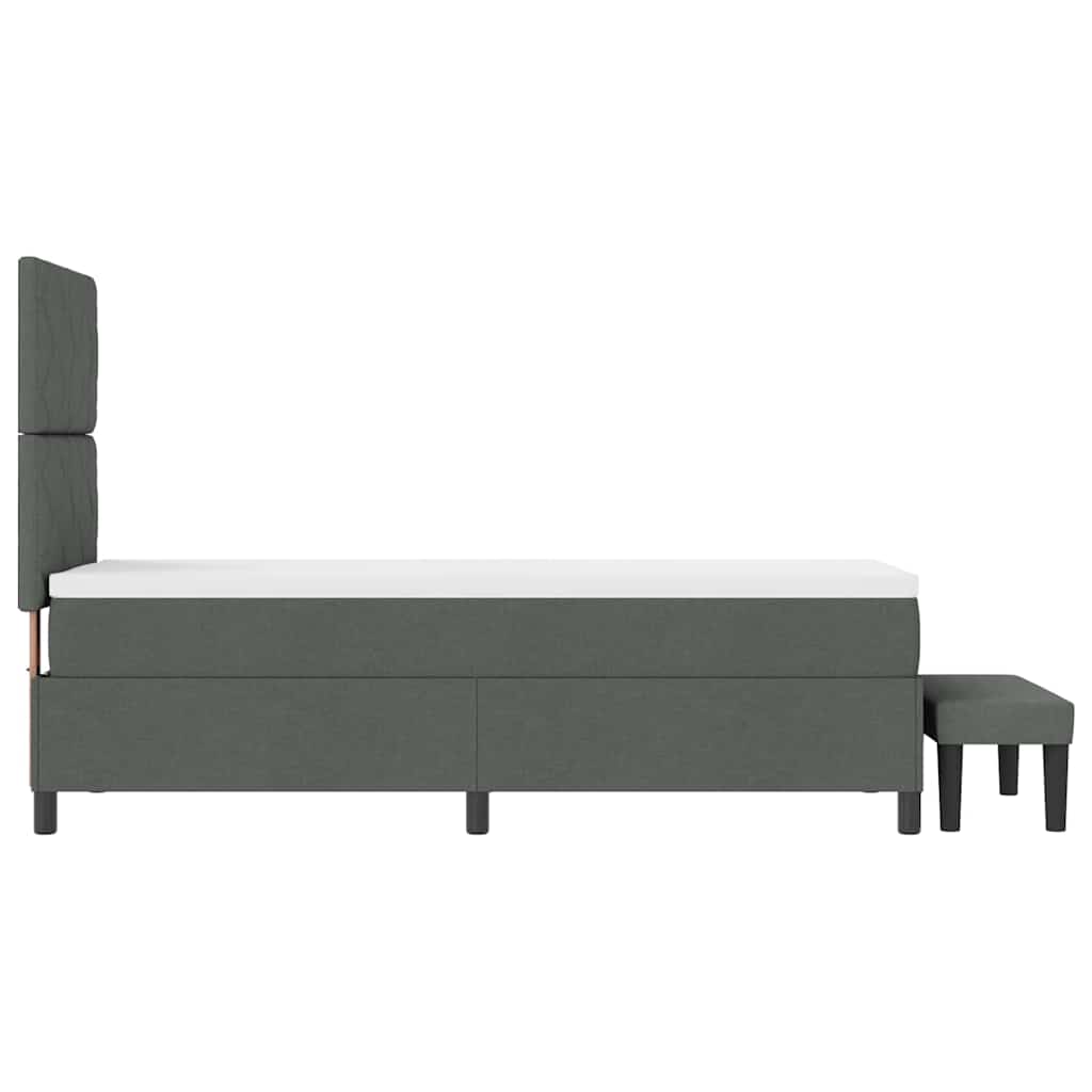 Box Spring Seng Med Madras Mørkegrå 80 X 200 Cm Stof - Billede 10