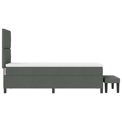 Box Spring Seng Med Madras Mørkegrå 80 X 200 Cm Stof - Billede 10