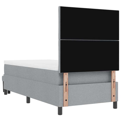 Box Spring Seng Med Madras Lysegrå 90 X 200 Cm Stof - Billede 11
