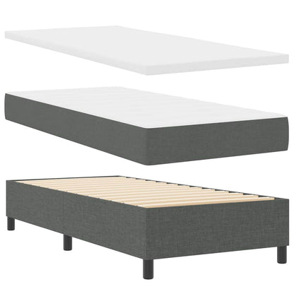 Box Spring Seng Med Madras Mørkegrå 90 X 200 Cm Stof - Billede 2
