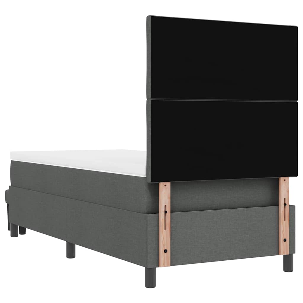 Box Spring Seng Med Madras Mørkegrå 90 X 200 Cm Stof - Billede 11