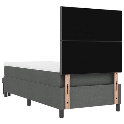Box Spring Seng Med Madras Mørkegrå 90 X 200 Cm Stof - Billede 11