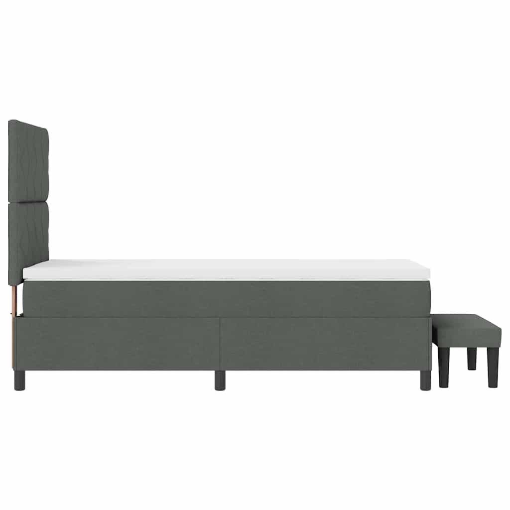 Box Spring Seng Med Madras Mørkegrå 90 X 200 Cm Stof - Billede 10