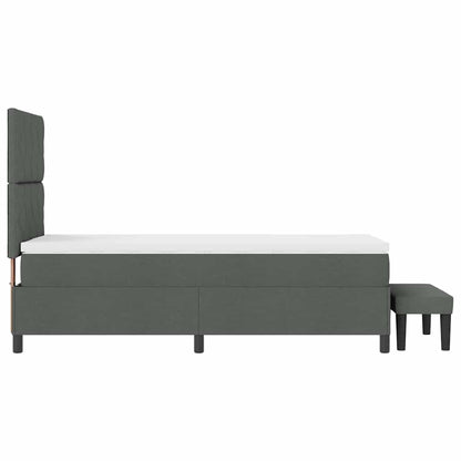 Box Spring Seng Med Madras Mørkegrå 90 X 200 Cm Stof - Billede 10