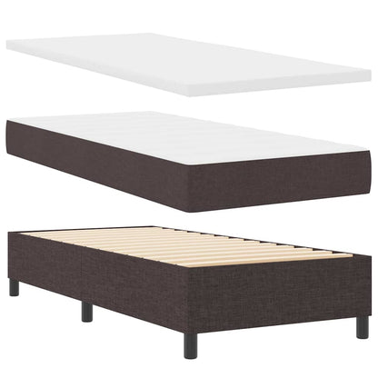 Box Spring Seng Med Madras Mørkebrun 90 X 200 Cm Stof - Billede 2