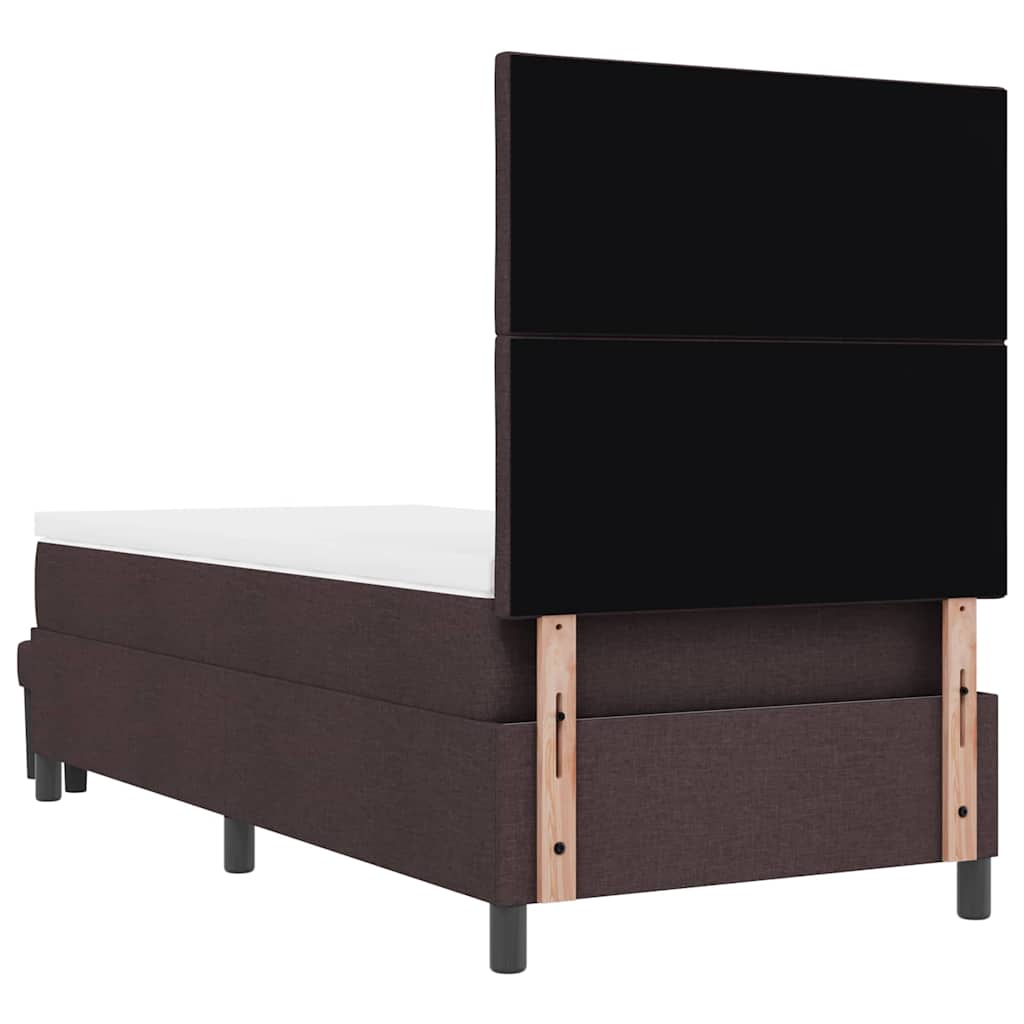 Box Spring Seng Med Madras Mørkebrun 90 X 200 Cm Stof - Billede 11