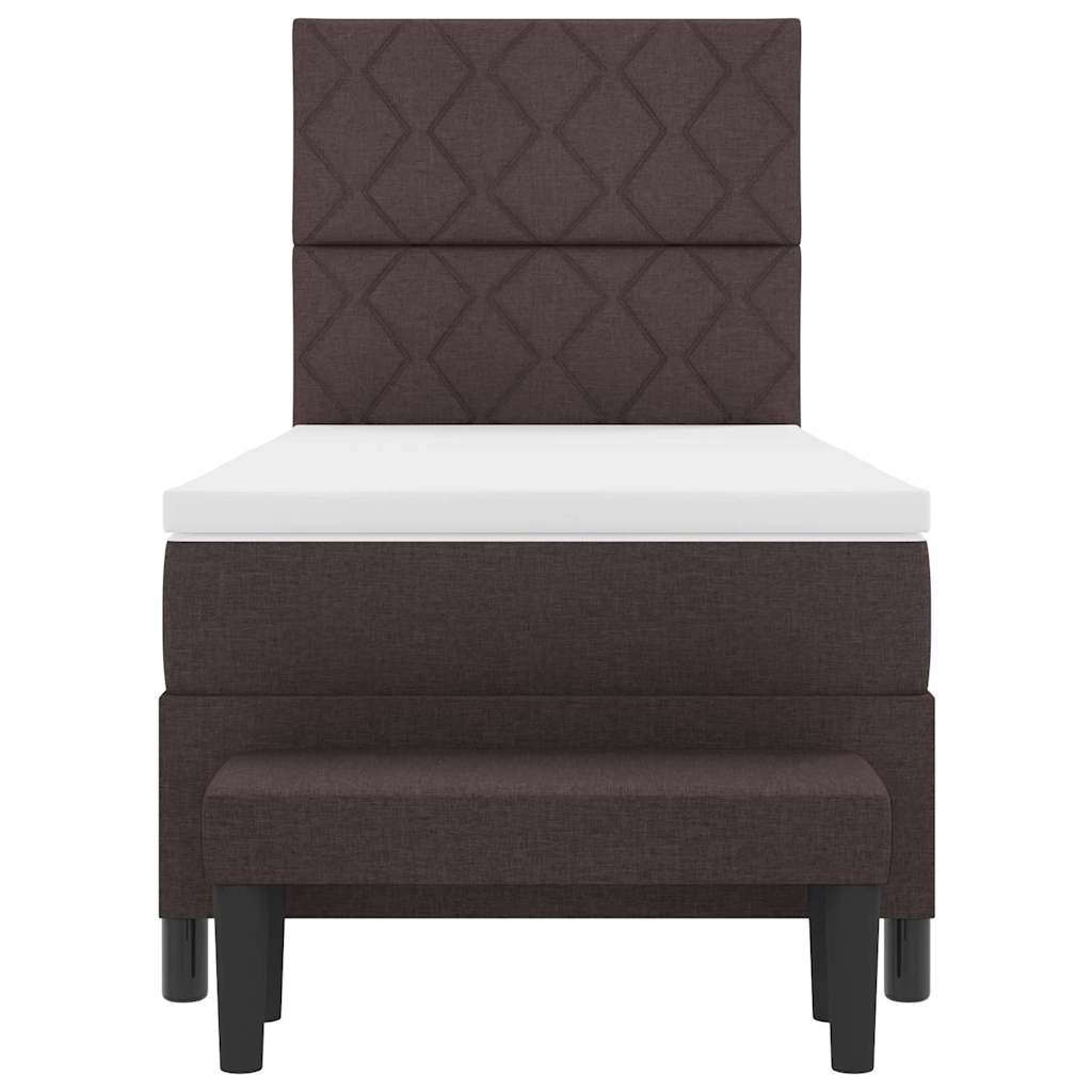 Box Spring Seng Med Madras Mørkebrun 90 X 200 Cm Stof - Billede 9