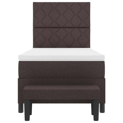 Box Spring Seng Med Madras Mørkebrun 90 X 200 Cm Stof - Billede 9