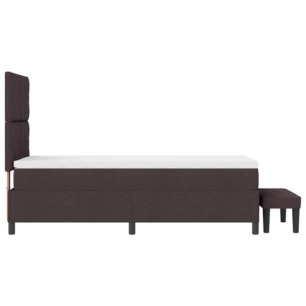 Box Spring Seng Med Madras Mørkebrun 90 X 200 Cm Stof - Billede 10