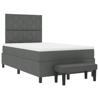Box Spring Seng Med Madras Mørkegrå 120 X 190 Cm Stof - Billede 8
