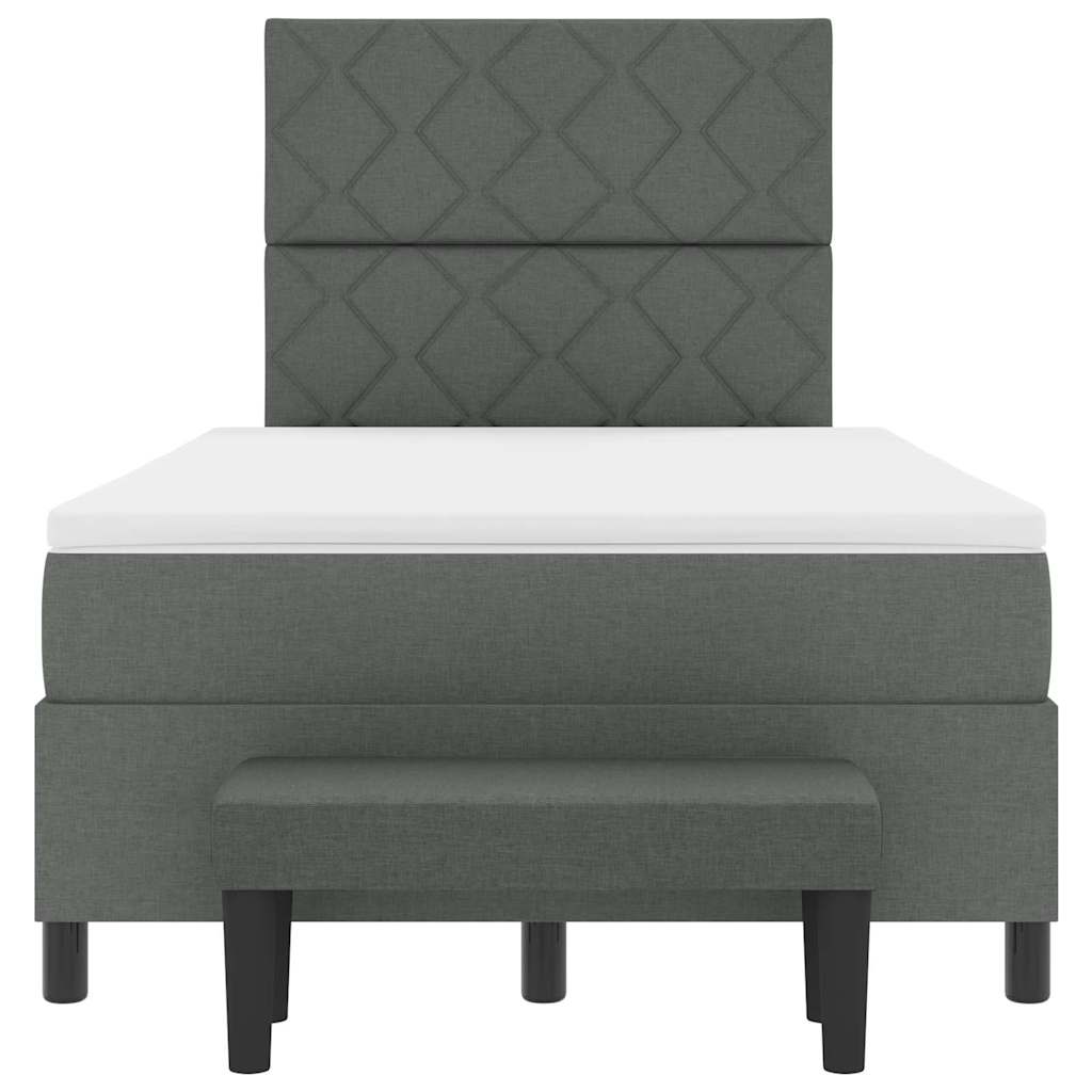 Box Spring Seng Med Madras Mørkegrå 120 X 190 Cm Stof - Billede 9