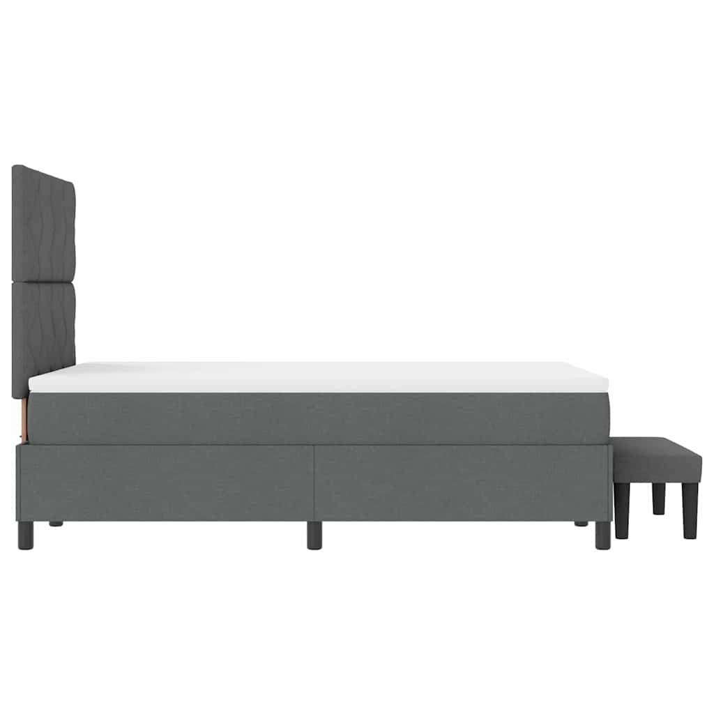 Box Spring Seng Med Madras Mørkegrå 120 X 190 Cm Stof - Billede 10