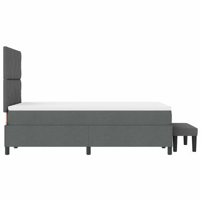 Box Spring Seng Med Madras Mørkegrå 120 X 190 Cm Stof - Billede 10