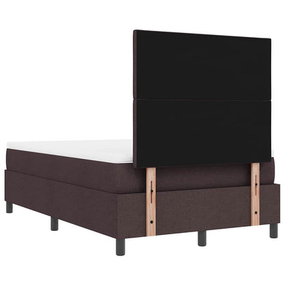 Box Spring Seng Med Madras Mørkebrun 120 X 190 Cm Stof - Billede 10