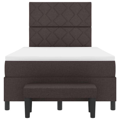 Box Spring Seng Med Madras Mørkebrun 120 X 190 Cm Stof - Billede 8