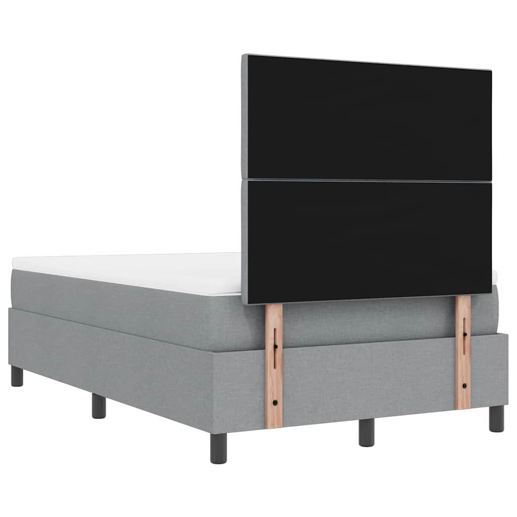 Box Spring Seng Med Madras Lysegrå 120 X 200 Cm Stof - Billede 11
