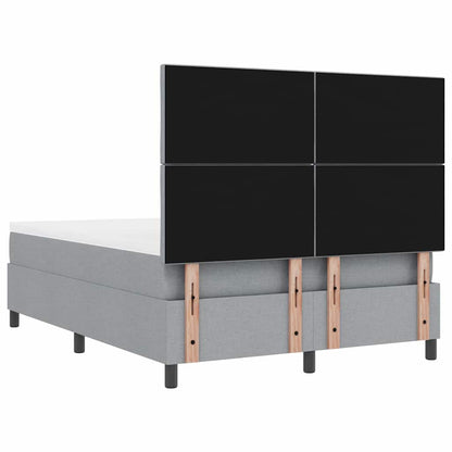 Box Spring Seng Med Madras Lysegrå 140 X 200 Cm Stof - Billede 11