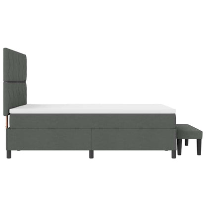 Box Spring Seng Med Madras Mørkegrå 140 X 200 Cm Stof - Billede 10