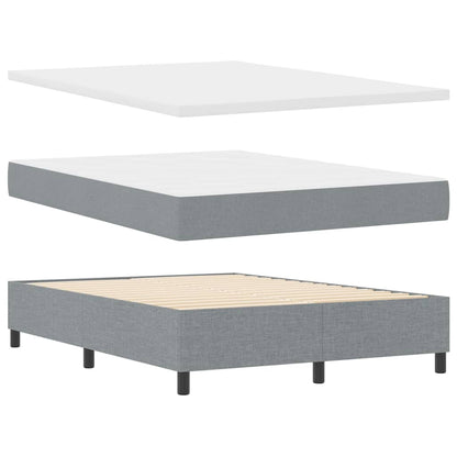 Box Spring Seng Med Madras Lysegrå 160 X 200 Cm Stof - Billede 6