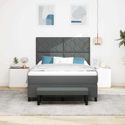 Box Spring Seng Med Madras Mørkegrå 160 X 200 Cm Stof - Billede 5