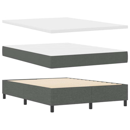 Box Spring Seng Med Madras Mørkegrå 160 X 200 Cm Stof - Billede 2