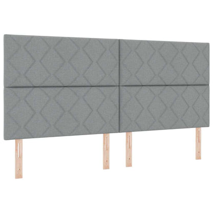 Box Spring Seng Med Madras Lysegrå 200 X 200 Cm Stof - Billede 7