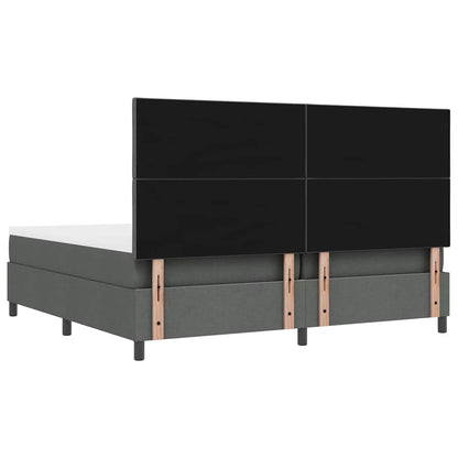 Box Spring Seng Med Madras Mørkegrå 200 X 200 Cm Stof - Billede 11