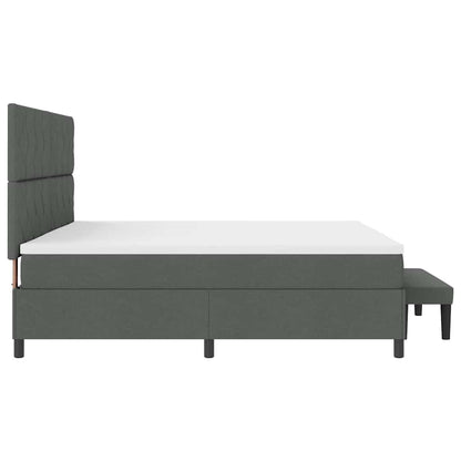 Box Spring Seng Med Madras Mørkegrå 200 X 200 Cm Stof - Billede 10