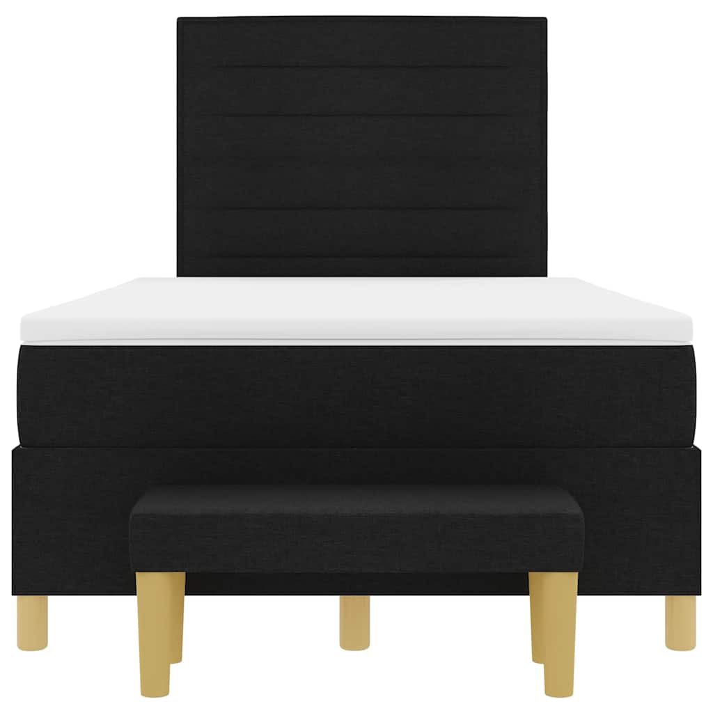 Box Spring Seng Med Madras Sort 120 X 190 Cm Stof - Billede 9