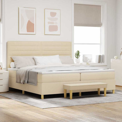 Box Spring Seng Med Madras Stof - Hovedbillede