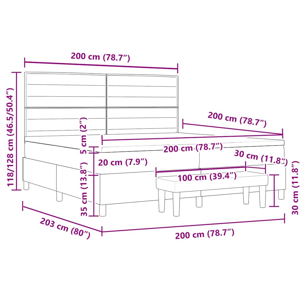 Box Spring Seng Med Madras Stof - Billede 12