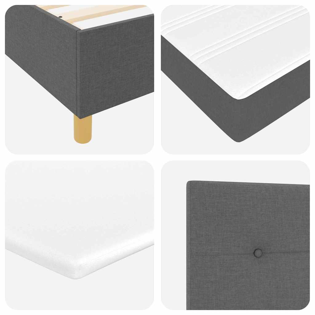 Box Spring Seng Med Madras Mørkegrå 100 X 200 Cm Stof - Billede 12