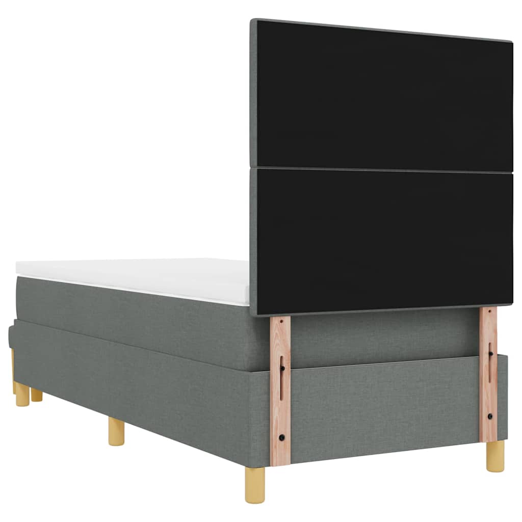 Box Spring Seng Med Madras Mørkegrå 100 X 200 Cm Stof - Billede 11