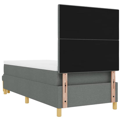 Box Spring Seng Med Madras Mørkegrå 100 X 200 Cm Stof - Billede 11
