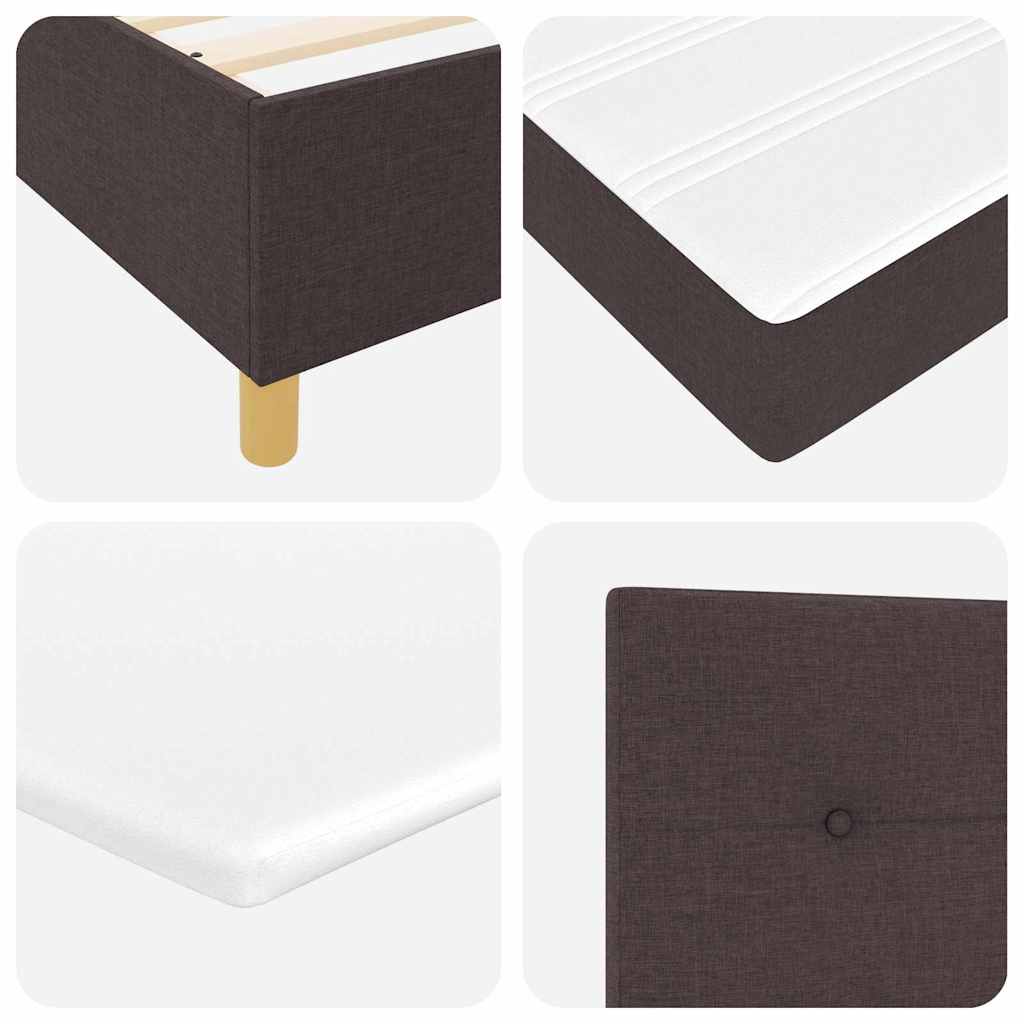 Box Spring Seng Med Madras Mørk Brun 100 X 200 Cm Stof - Billede 12