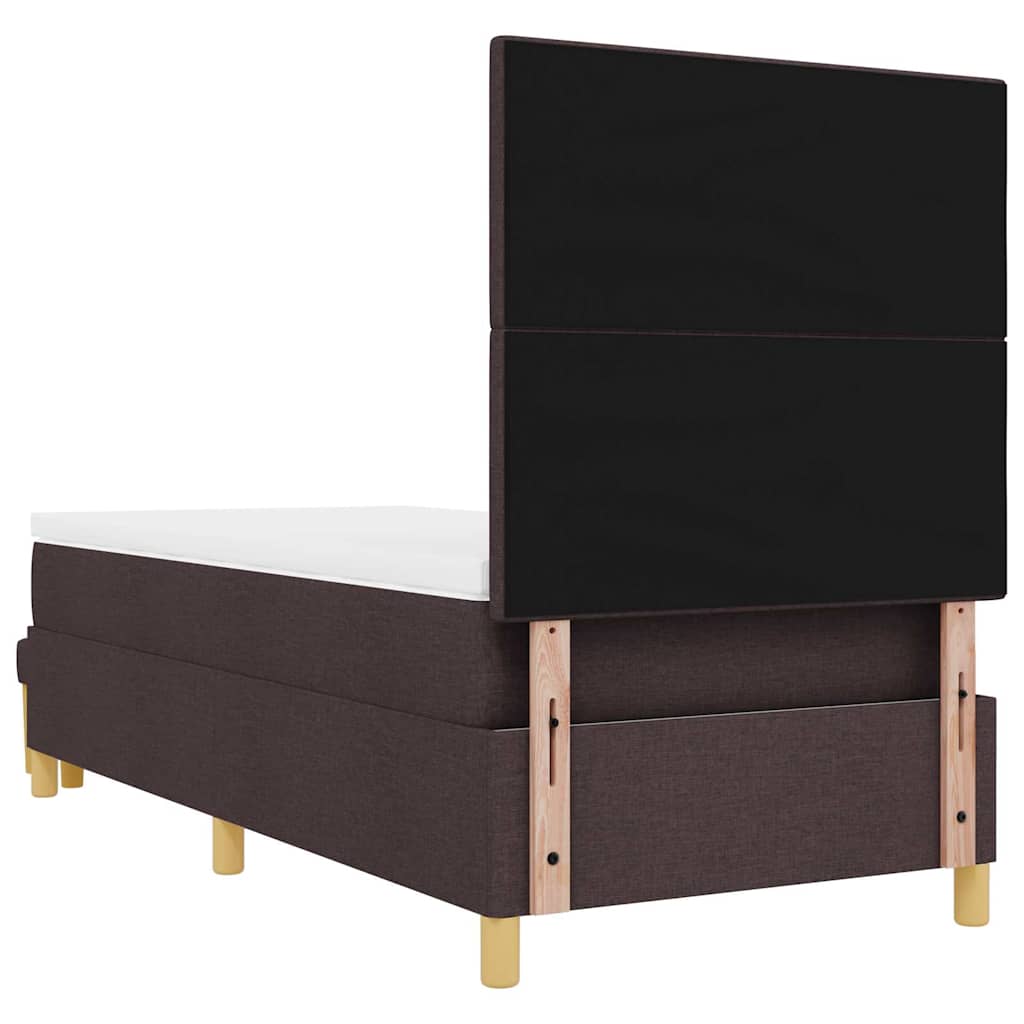 Box Spring Seng Med Madras Mørk Brun 100 X 200 Cm Stof - Billede 11