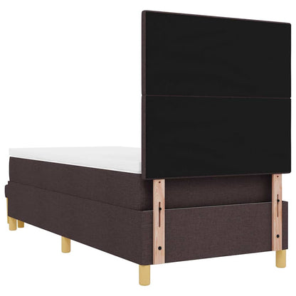 Box Spring Seng Med Madras Mørk Brun 100 X 200 Cm Stof - Billede 11