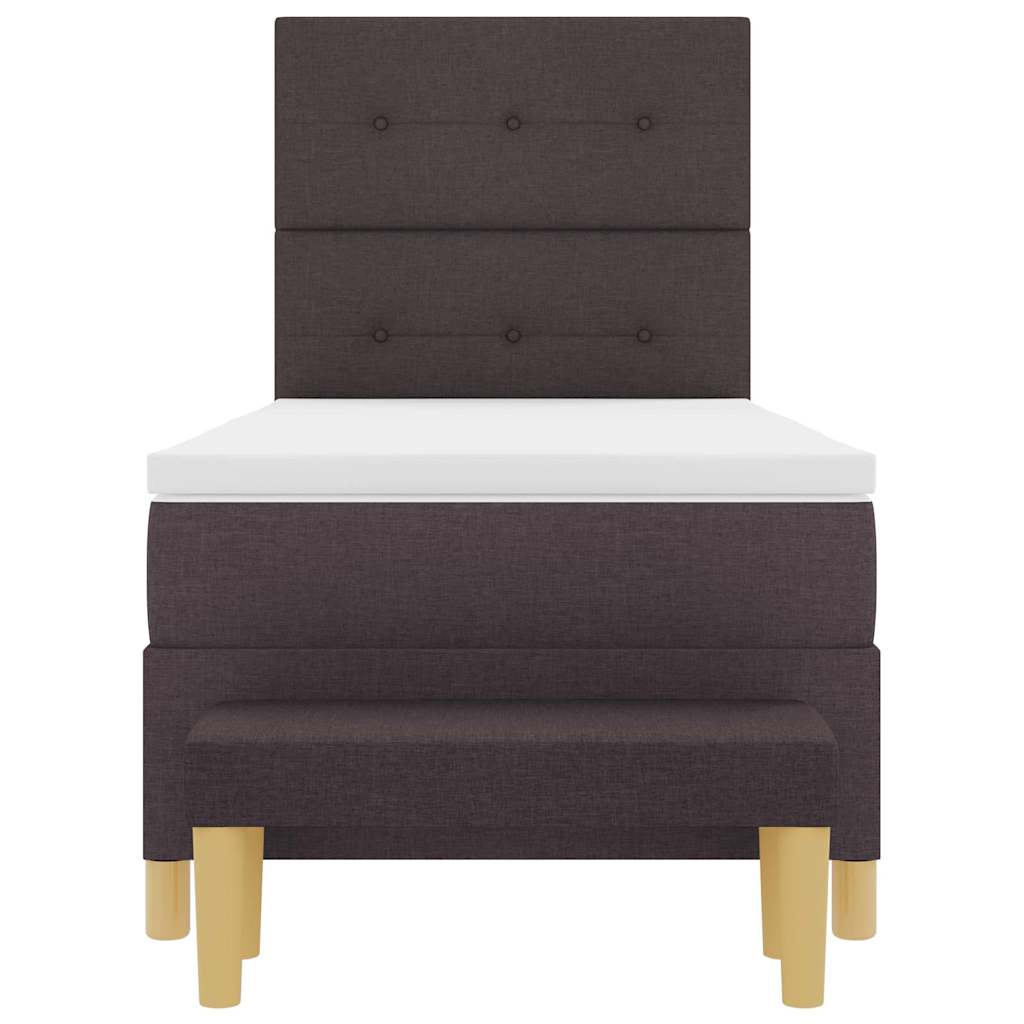 Box Spring Seng Med Madras Mørk Brun 100 X 200 Cm Stof - Billede 9
