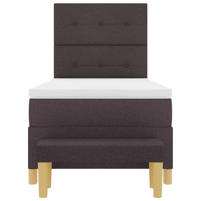 Box Spring Seng Med Madras Mørk Brun 100 X 200 Cm Stof - Billede 9