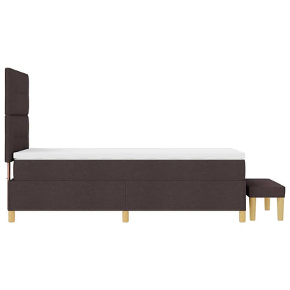 Box Spring Seng Med Madras Mørk Brun 100 X 200 Cm Stof - Billede 10