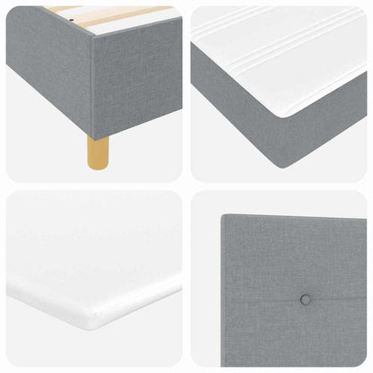 Box Spring Seng Med Madras Lysegrå 120 X 190 Cm Stof - Billede 12