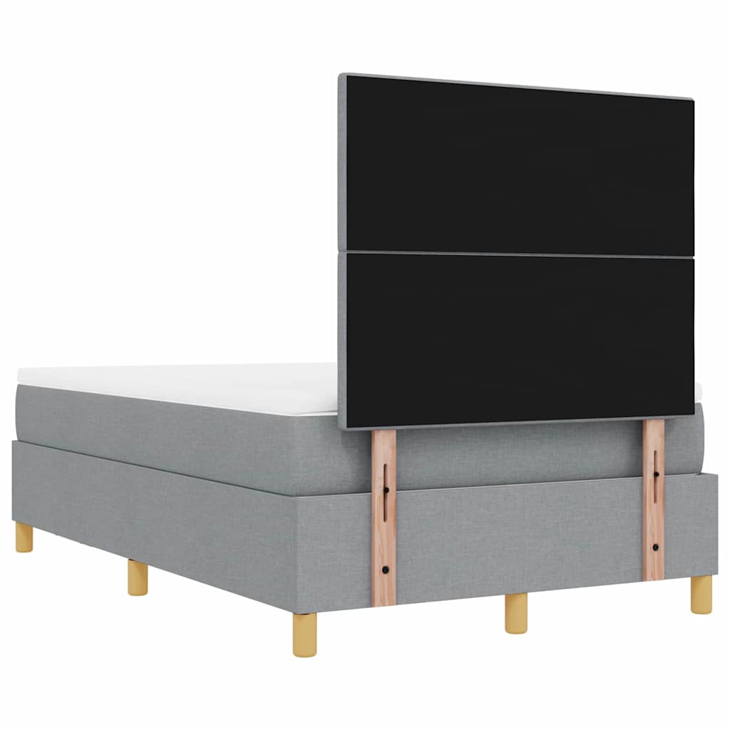 Box Spring Seng Med Madras Lysegrå 120 X 190 Cm Stof - Billede 11