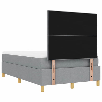Box Spring Seng Med Madras Lysegrå 120 X 190 Cm Stof - Billede 11